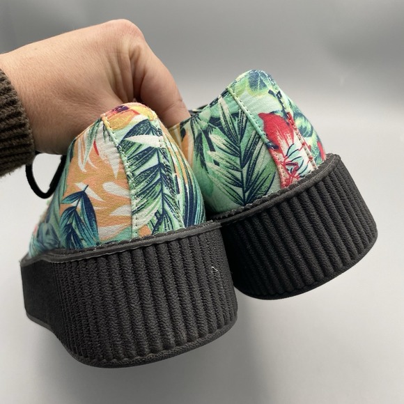 T.U.K. Tropical Floral Creepers Platform Shoes EU 36 Womens US 5 Hawaiian Mens 3 - Picture 4 of 8